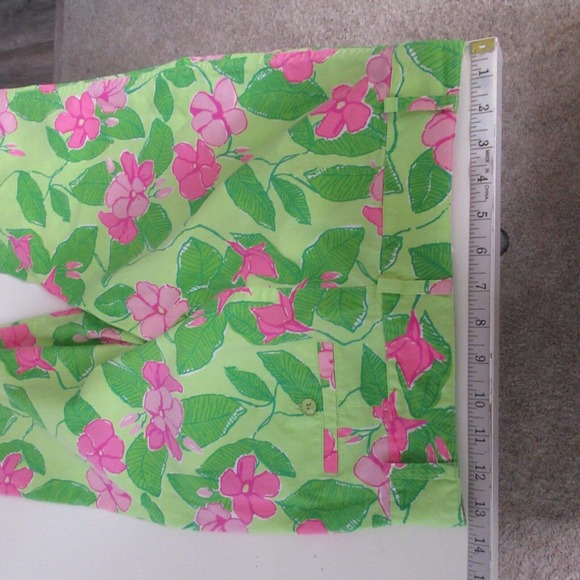 Vintage Lilly Pulitzer Pants Floral Pink Green - Picture 10 of 14